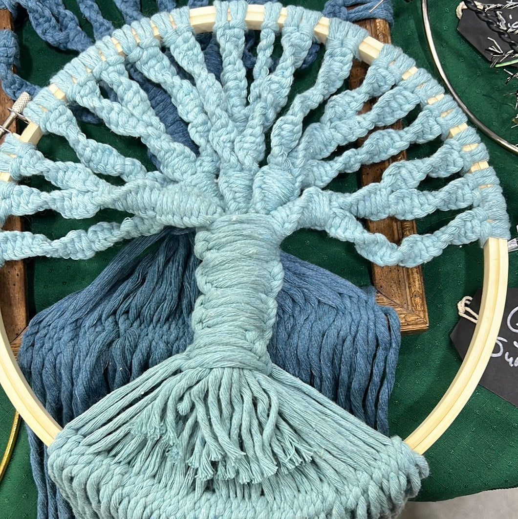 10” turquoise macrame tree