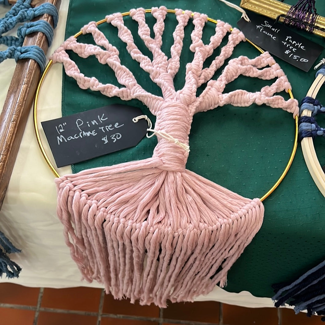 12” Pink Macramé Tree