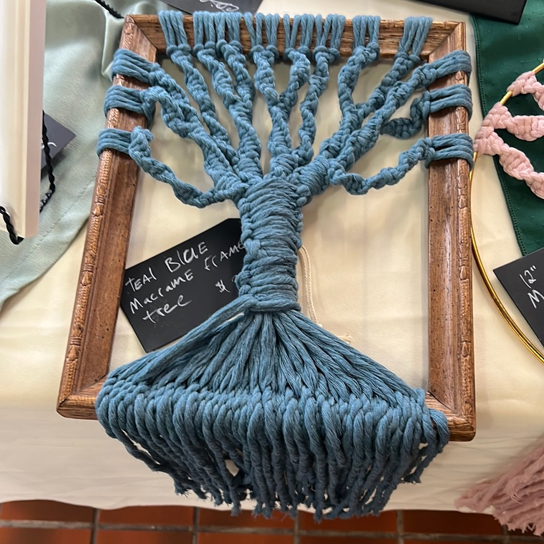 Teal BlueMacramé Frame Tree