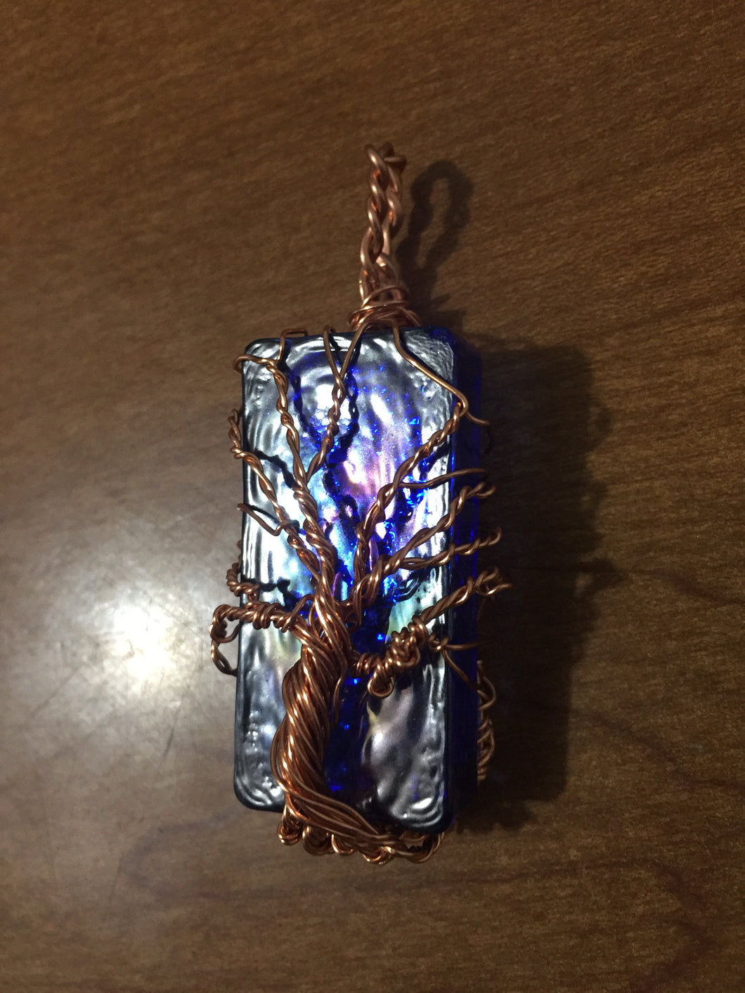 Copper and Blue Pendant