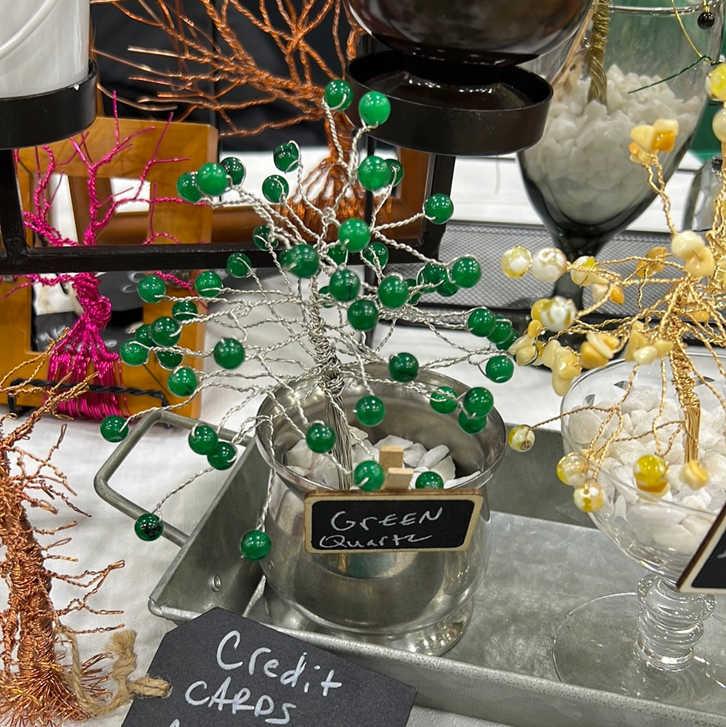 Green jade gemstone tree